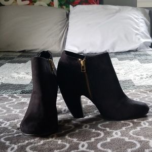 Black bootie heels